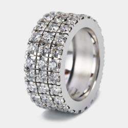 Pre Owned Chopard Ice Cube Three Row Diamonds 18K White Gold Necklace, Earrings & Ring Set