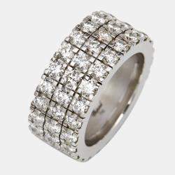 Pre Owned Chopard Ice Cube Three Row Diamonds 18K White Gold Necklace, Earrings & Ring Set