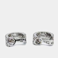 Pre Owned Chopard Ice Cube Three Row Diamonds 18K White Gold Necklace, Earrings & Ring Set