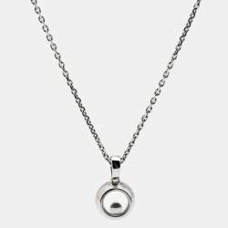 Pre Owned Chopard Happy Diamonds Icon 18k White Gold Pendant Necklaces