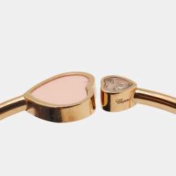 Chopard Happy Hearts Diamond Pink Stone 18k Rose Gold Open Cuff Bracelet
