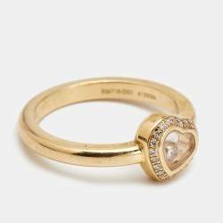 Chopard Happy Diamonds 18k Yellow Gold Ring Size 53