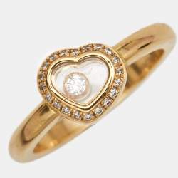Chopard Happy Diamonds 18k Yellow Gold Ring Size 53
