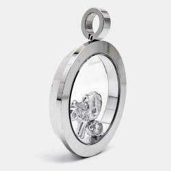 Chopard Happy Diamonds Floating Lion Motif Diamond 18k White Gold Pendant