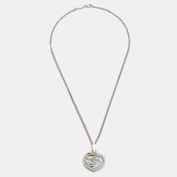 Pre Owned Chopard Happy Diamonds 18k White Gold Pendant Necklace