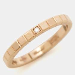 Chopard Ice Cube Diamond 18K Rose Gold Narrow Band Ring 55