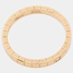 Chopard Ice Cube Diamond 18K Rose Gold Narrow Band Ring 55