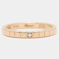 Chopard Ice Cube Diamond 18K Rose Gold Narrow Band Ring 55