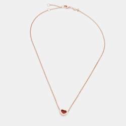 Pre Owned Chopard My Happy Hearts Carnelian 18K Rose Gold Necklace