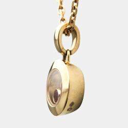 Pre Owned Chopard Happy Diamonds 18K Rose Gold Ruby Necklace