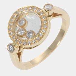 Chopard Happy Diamonds 18K Yellow Gold Diamond Ring EU 50.5