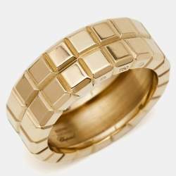 Chopard Ice Cube 18k Yellow Gold Ring Size 56