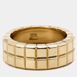Chopard Ice Cube 18k Yellow Gold Ring Size 56