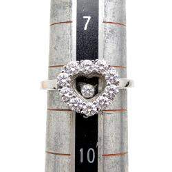 Chopard Happy Diamonds Heart 18K White Gold Diamond Ring EU 48