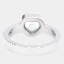 Chopard Happy Diamonds Heart 18K White Gold Diamond Ring EU 52