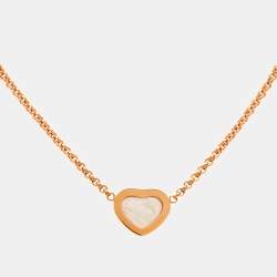 Chopard Happy Hearts Mother of Pearl 18k Rose Gold Pendant Necklace