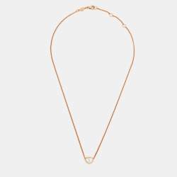 Chopard Happy Hearts Mother of Pearl 18k Rose Gold Pendant Necklace