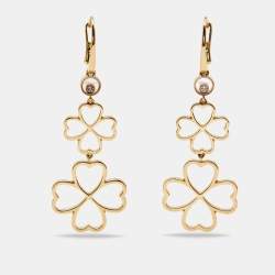Chopard Clover Diamonds 18k Rose Gold Earrings
