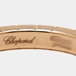 Chopard Ice Cube 1 Diamond 18K Rose Gold Narrow Band Ring Size 50