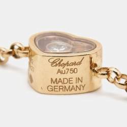 Pre Owned Chopard Happy Hearts Onyx Diamond 18k Rose Gold Long Necklace