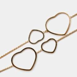 Pre Owned Chopard Happy Hearts Onyx Diamond 18k Rose Gold Long Necklace