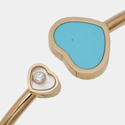 Chopard Happy Hearts Turquoise Diamond 18k Rose Gold Bracelet