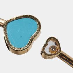 Chopard Happy Hearts Turquoise Diamond 18k Rose Gold Bracelet
