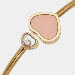Chopard Happy Hearts Pink Opal Diamond 18k Rose Gold Bracelet
