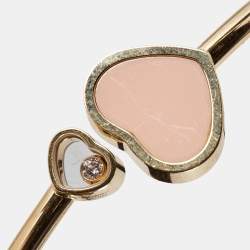 Chopard Happy Hearts Pink Opal Diamond 18k Rose Gold Bracelet