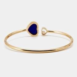 Pre Owned Chopard Happy Hearts Lapis Lazuli Diamond 18k Rose Gold Bracelet