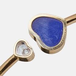 Pre Owned Chopard Happy Hearts Lapis Lazuli Diamond 18k Rose Gold Bracelet