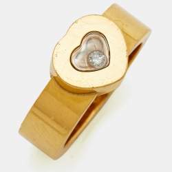 Chopard Happy Diamonds 18k Yellow Gold Ring Size 53