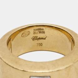 Chopard Happy Diamonds 18k Yellow Gold Ring Size 52