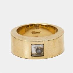Chopard Happy Diamonds 18k Yellow Gold Ring Size 52