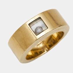 Chopard Happy Diamonds 18k Yellow Gold Ring Size 52