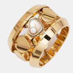 Chopard Amore Hearts Diamond 18k Rose Gold Ring Size 54