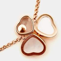 Chopard Happy Hearts Wings Diamond Mother of Pearl 18K Rose Gold Necklace
