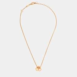 Chopard Happy Hearts Wings Diamond Mother of Pearl 18K Rose Gold Necklace