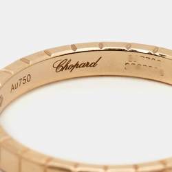 Chopard Ice Cube Diamond 18k Rose Gold Ring Size 53
