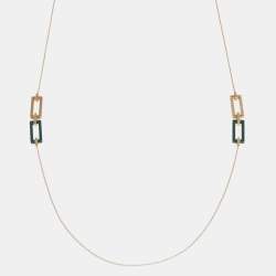 Chopard Rihanna ♥ Chopard Ice Cube Green Ceramic 18K Rose Gold Long Sautoir Necklace