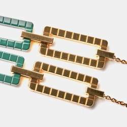 Chopard Rihanna ♥ Chopard Ice Cube Green Ceramic 18K Rose Gold Long Sautoir Necklace