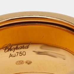 Chopard Chopardissimo Revolving Signature 18k Rose Gold Wide Band Ring Size 52