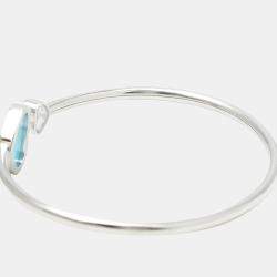 Pre Owned Chopard 18K White Gold and Diamond Happy Hearts Cuff Bracelet