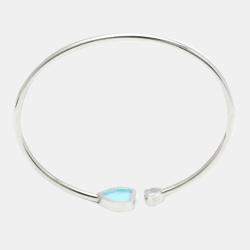 Pre Owned Chopard 18K White Gold and Diamond Happy Hearts Cuff Bracelet