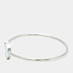 Pre Owned Chopard 18K White Gold and Diamond Happy Hearts Cuff Bracelet