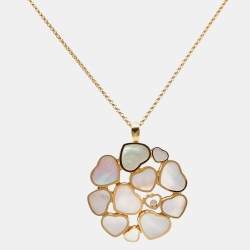 Chopard Happy Hearts Diamond Mother of Pearl 18k Rose Gold Necklace
