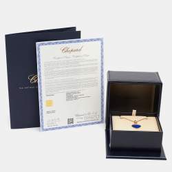 مملوكة مسبقًا Chopard Happy Hearts Blue Stone Diamond 18k Rose Gold Necklace