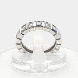Chopard 18K White Gold and Diamond Ice Cube Band Ring EU 50