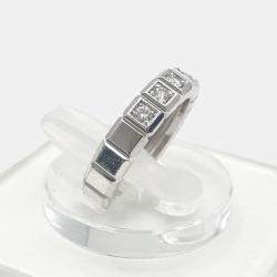 Chopard 18K White Gold and Diamond Ice Cube Band Ring EU 50