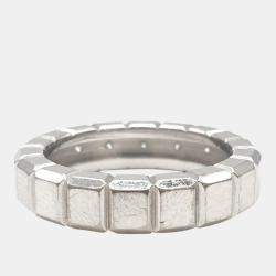 Chopard 18K White Gold and Diamond Ice Cube Band Ring EU 50